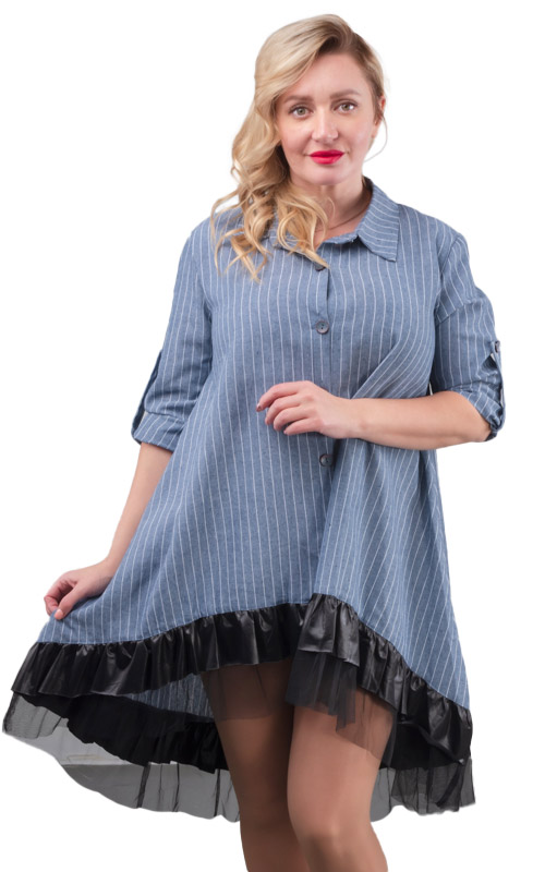Платье-рубашка женское в полоску 252731