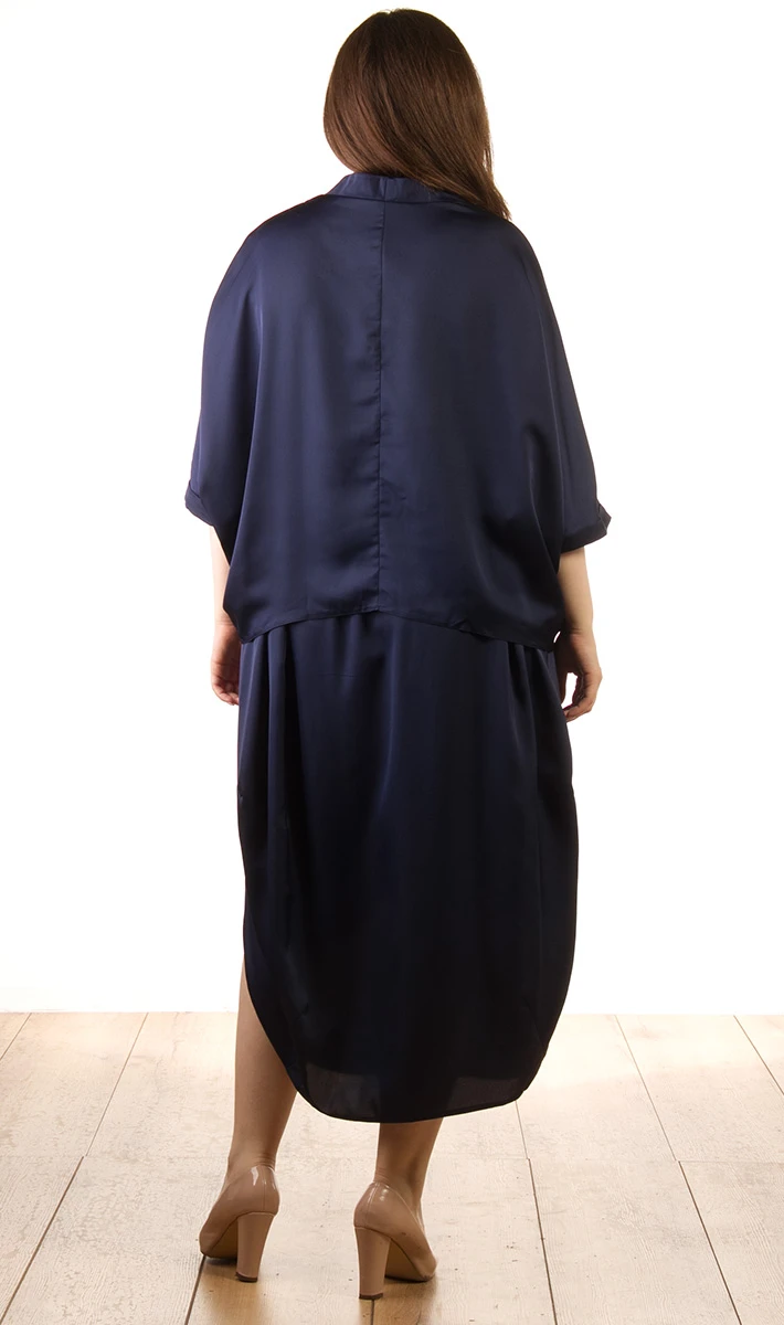 Костюм женский шелковый с юбкой 253337, размер 50,48,52