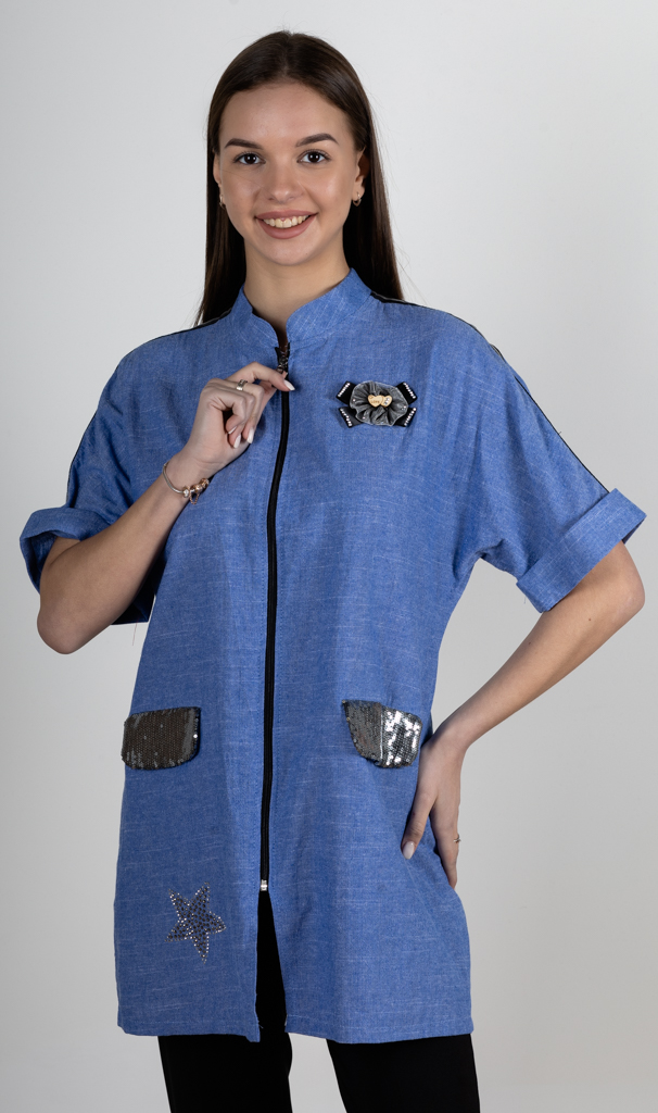 Туника-рубашка женская с пайетками 252391