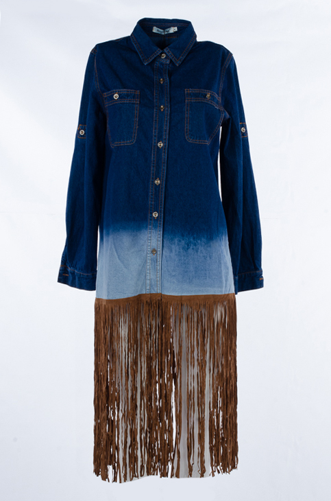 Рубашка женская с бахромой 248790