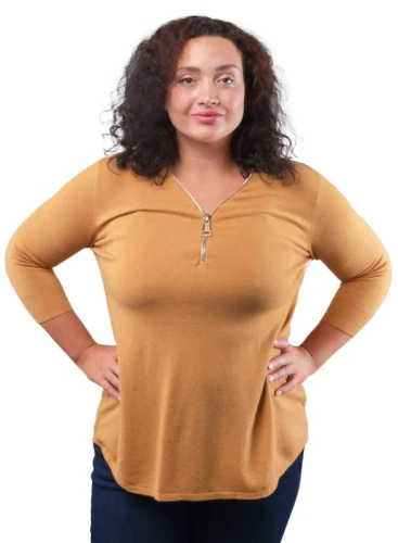 Джемпер женский на молнии рукав 3/4 252481