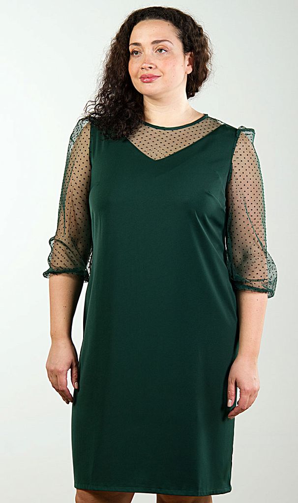 Платье женское сетчатый рукав 253074