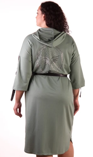 Платье женское на пуговицах с капюшоном 253166 фото 3