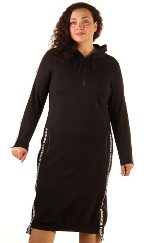 Платье женское трикотажное с капюшоном 253113