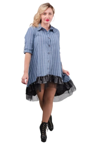 Платье-рубашка женское с воланами 252732 фото 4