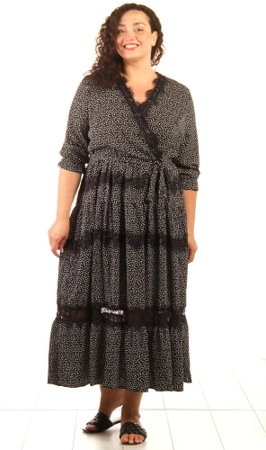 Платье женское макси с кружевом 253231