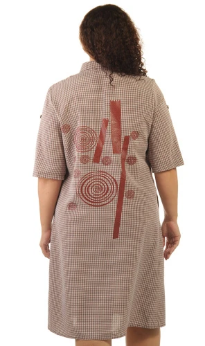 Платье-рубашка женское в клетку 253317 фото 3