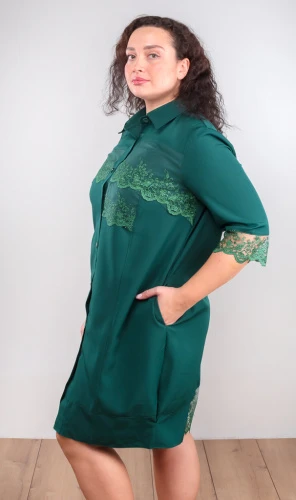 Платье-рубашка с кружевом 249352 фото 2