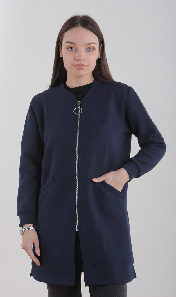 Кофта женская на молнии удлинённая 252998